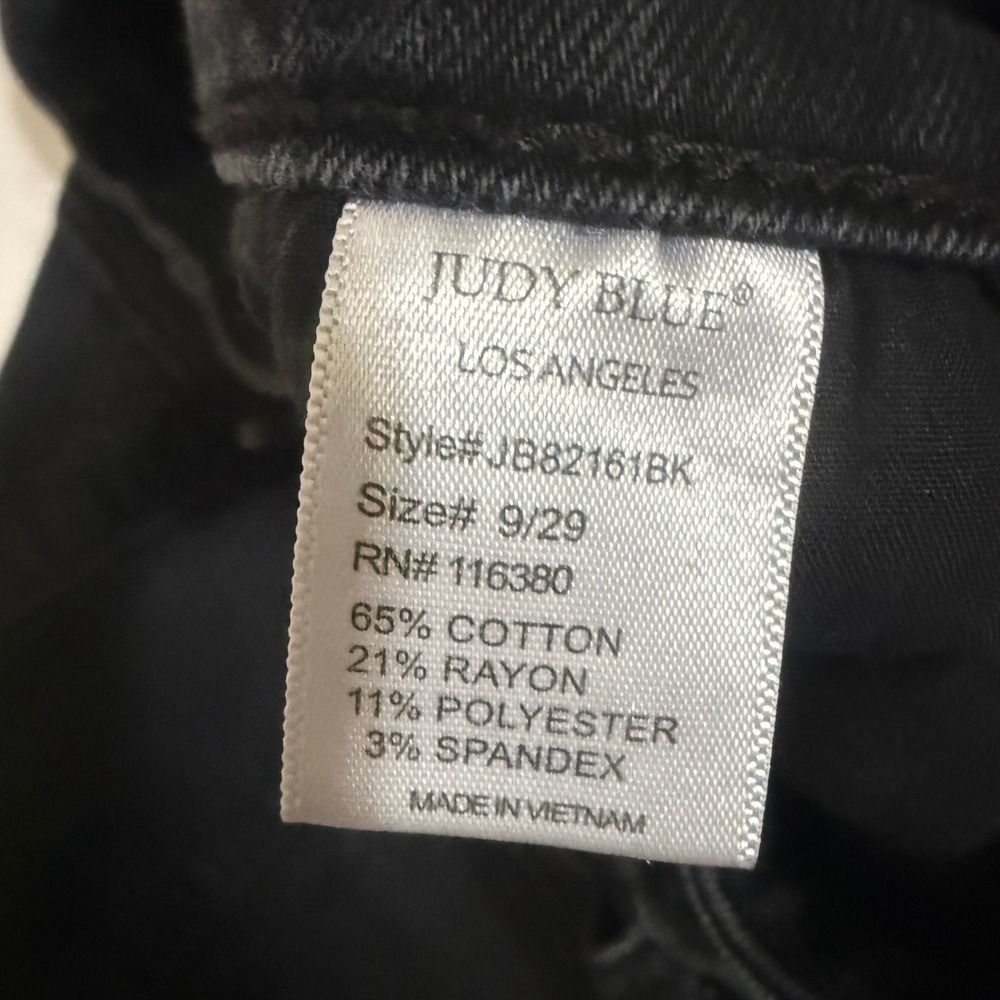 Judy Blue Black Distressed High Rise Boyfriend Jeans JB82161BK Size‎ 9/29 - Picture 16 of 16